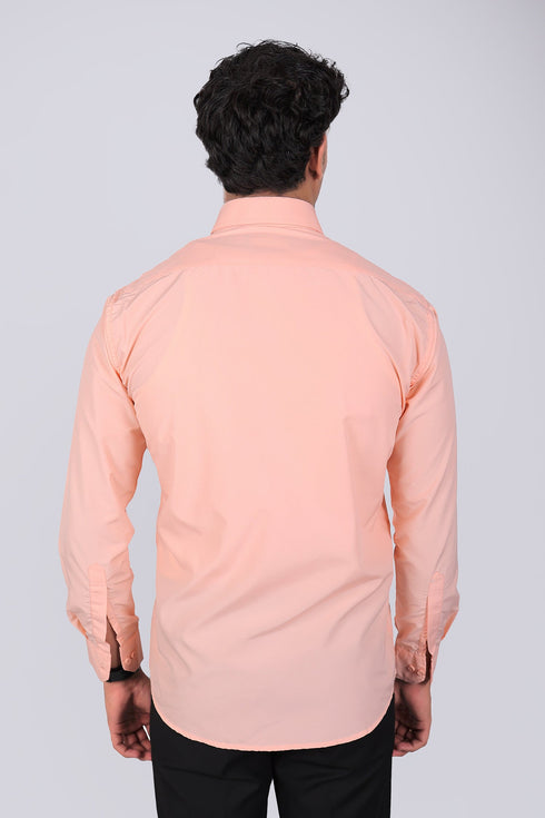 Veshbhoshaa Bluebird Pale Salmon Men'S Office Shirt